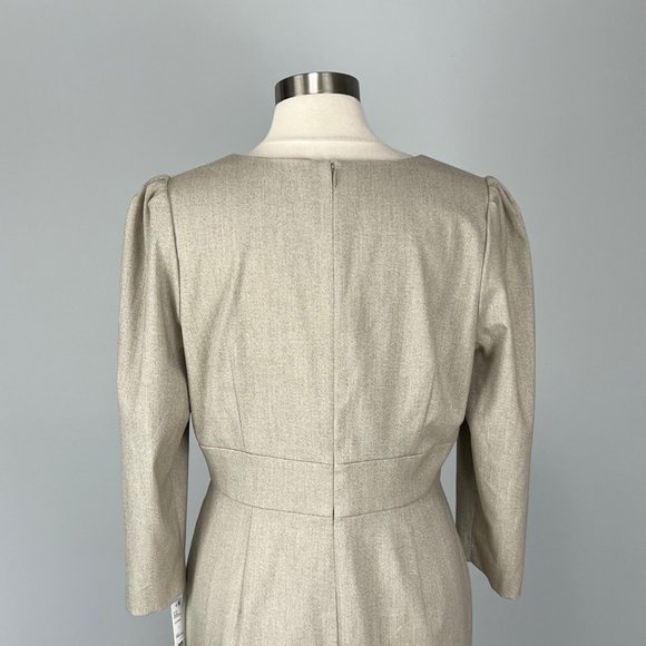 Antonio Melani Dhara V Neck Stretch Sheath Dress Beige Natural size 12 - Picture 8 of 12